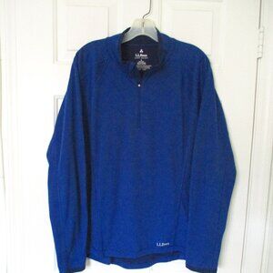 L.L. Bean Womens L/S Lightweight Royal Blue 1/4 Zip Active Top - Size Large